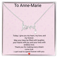 Bride's Scripted Love Necklace – Personalized Wedding Gift with Message Card