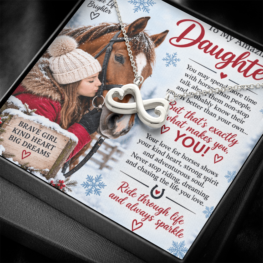 Horse Riding Daughter Gift Endless Love Necklace – Equestrian Gift for Her