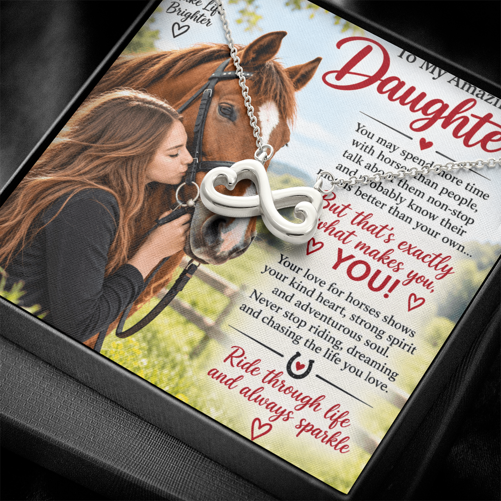 Horse Riding Daughter Gift Endless Love Necklace – Equestrian Gift for Her