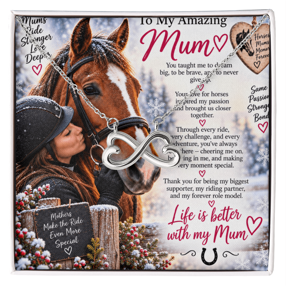 Horse Riding Mom Gift Endless Love Necklace – Equestrian Gift for Mum
