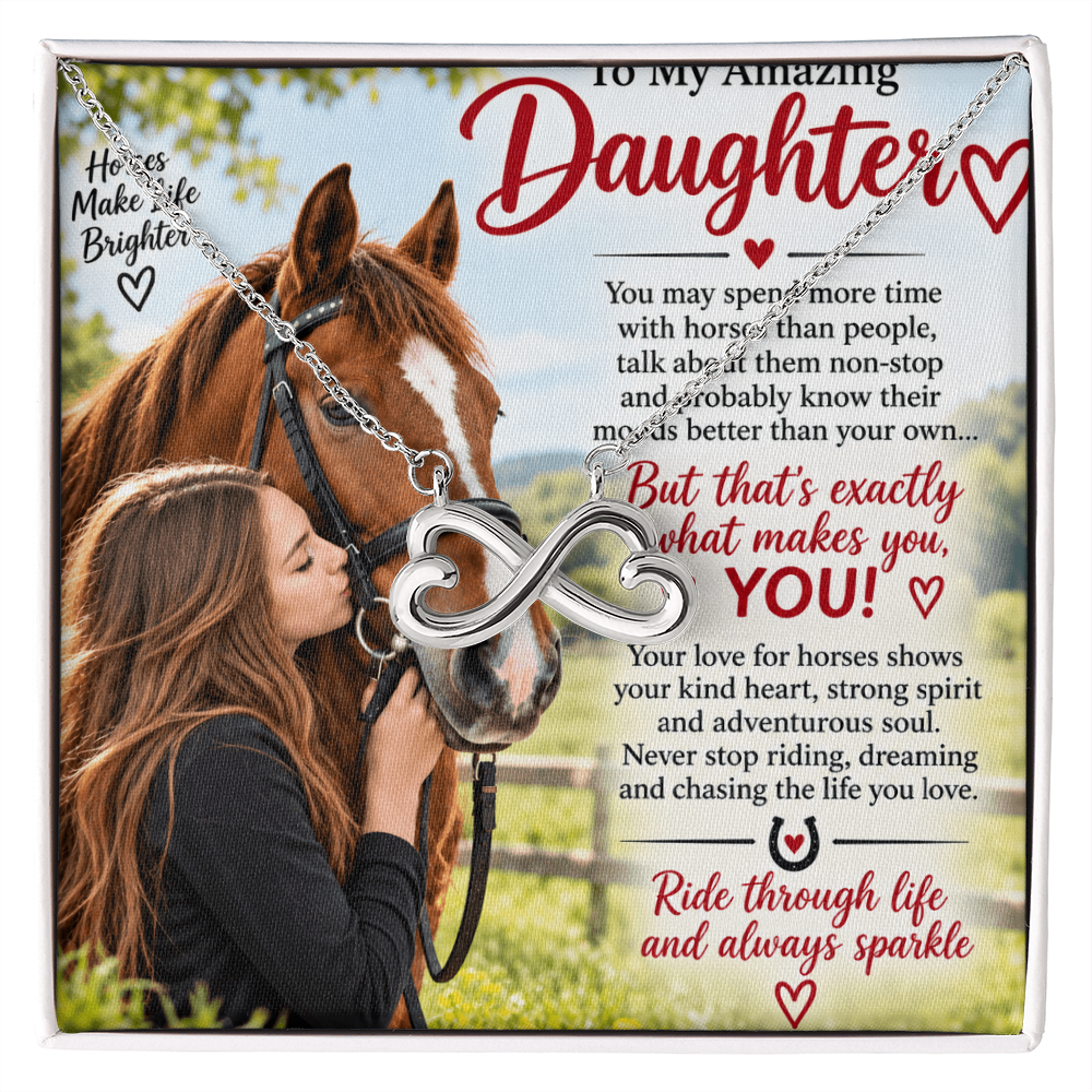Horse Riding Daughter Gift Endless Love Necklace – Equestrian Gift for Her