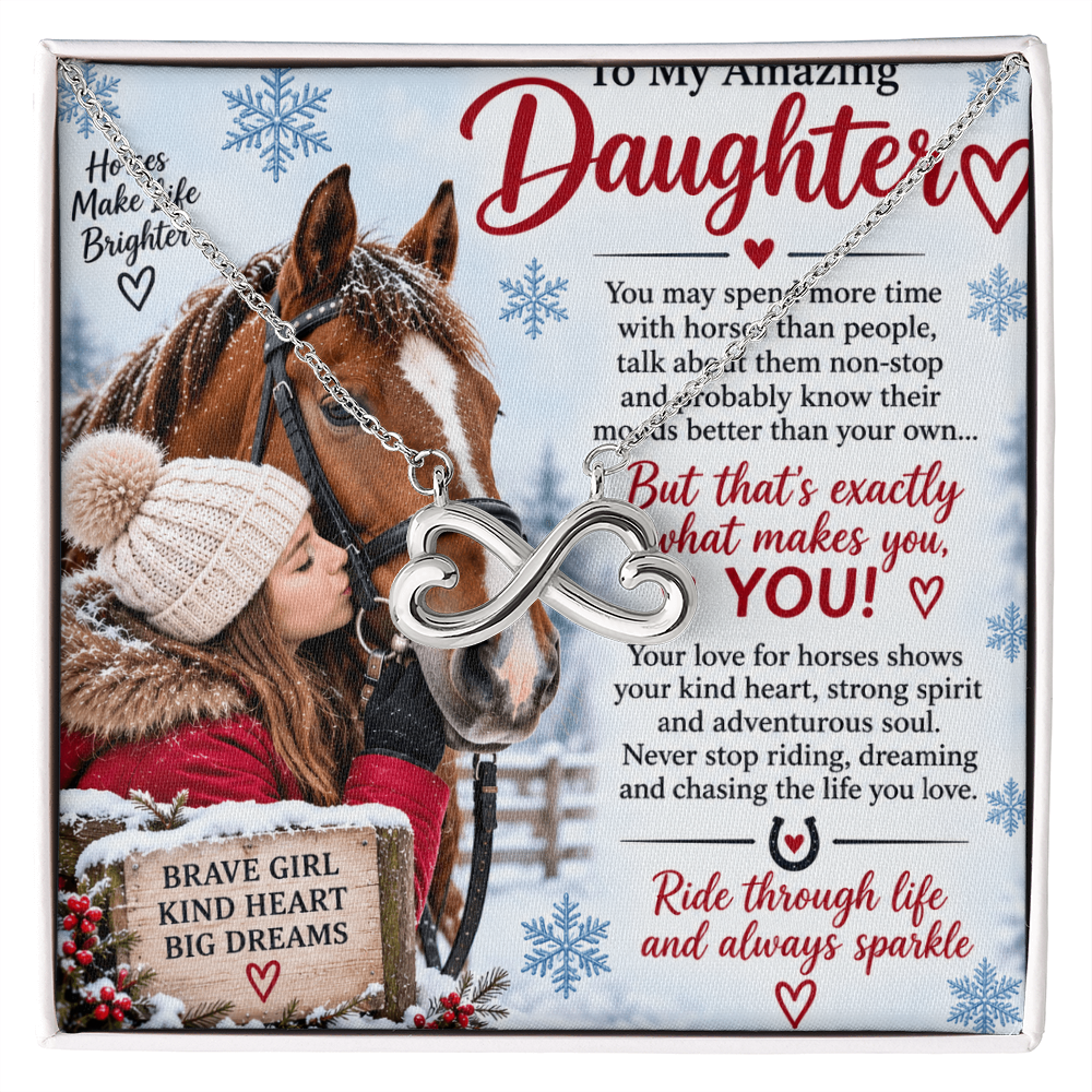 Horse Riding Daughter Gift Endless Love Necklace – Equestrian Gift for Her