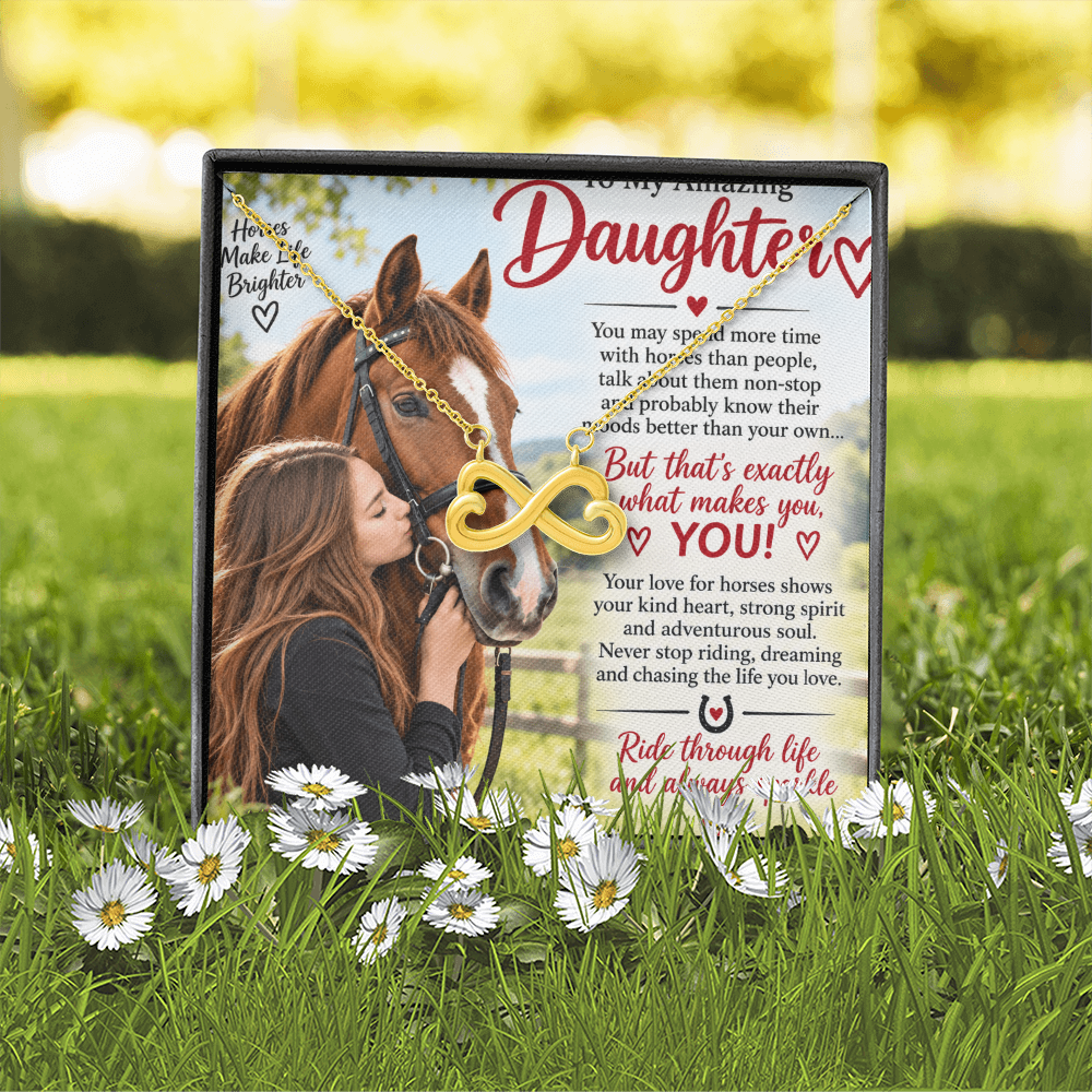 Horse Riding Daughter Gift Endless Love Necklace – Equestrian Gift for Her
