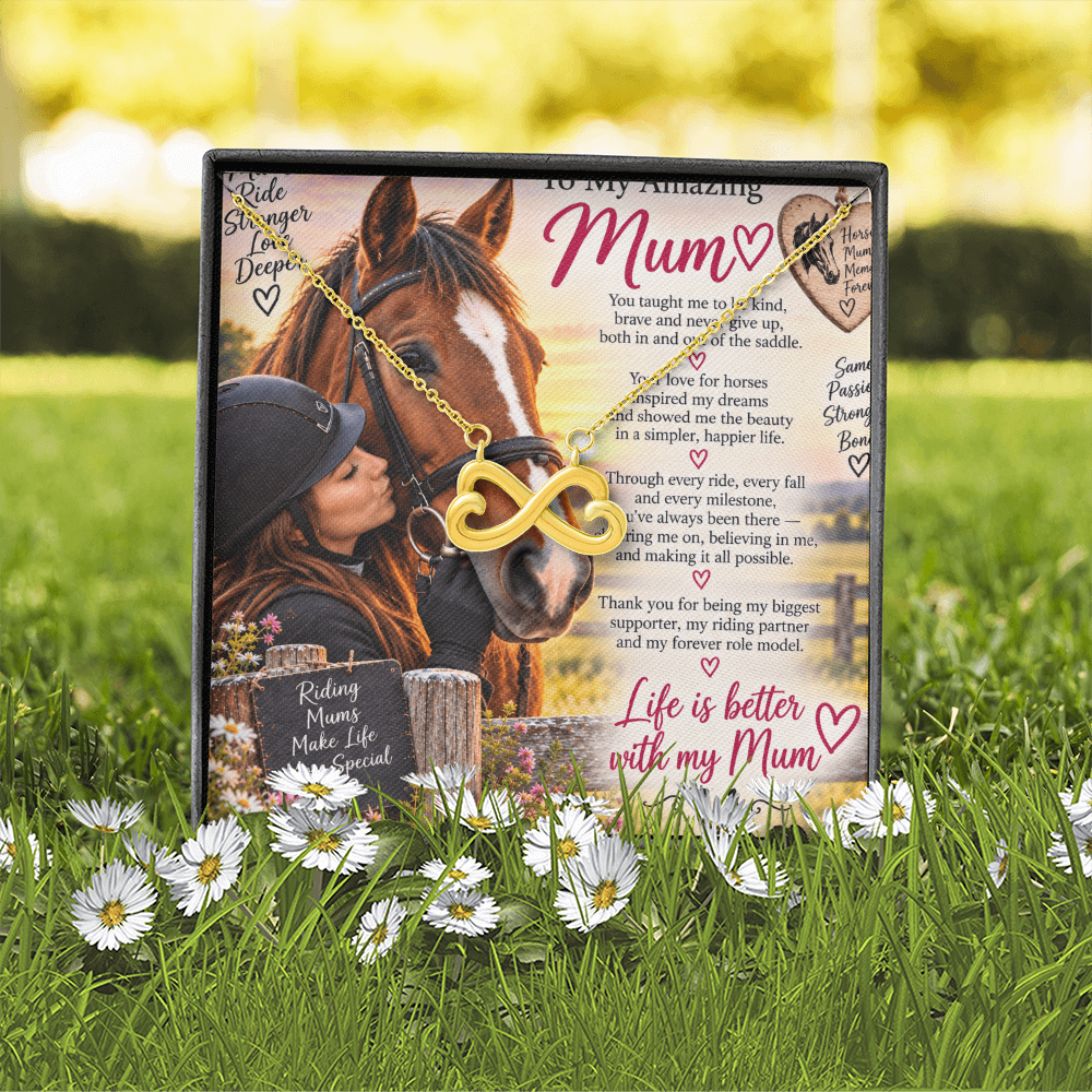 Horse Riding Mom Gift Endless Love Necklace – Equestrian Gift for Mum