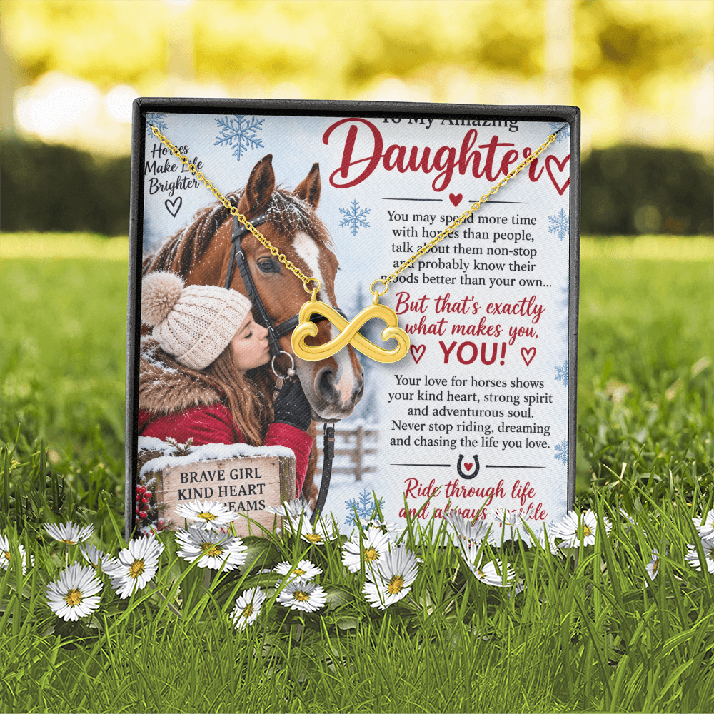 Horse Riding Daughter Gift Endless Love Necklace – Equestrian Gift for Her