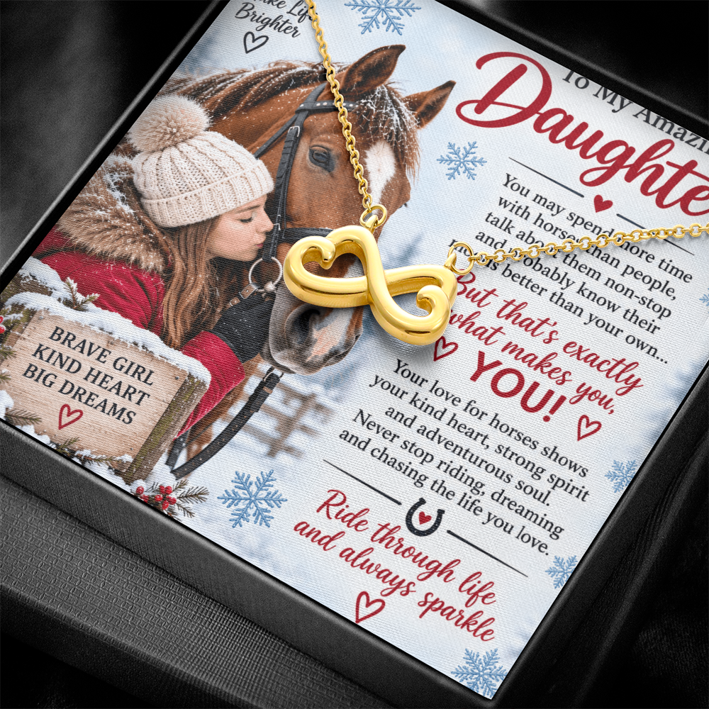 Horse Riding Daughter Gift Endless Love Necklace – Equestrian Gift for Her