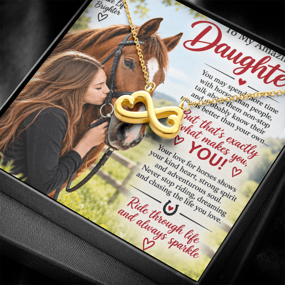 Horse Riding Daughter Gift Endless Love Necklace – Equestrian Gift for Her