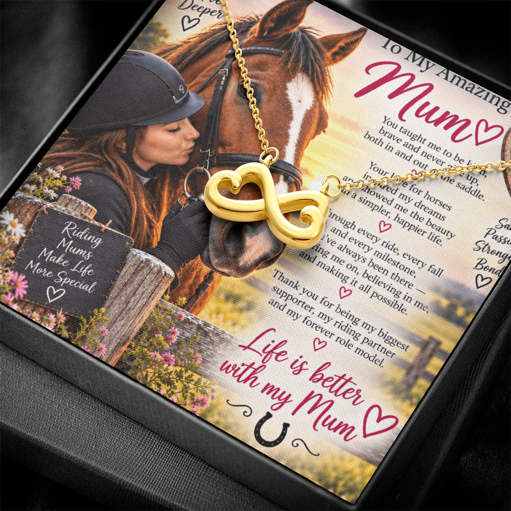 Horse Riding Mom Gift Endless Love Necklace – Equestrian Gift for Mum