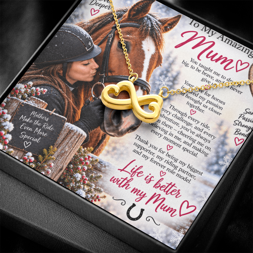 Horse Riding Mom Gift Endless Love Necklace – Equestrian Gift for Mum