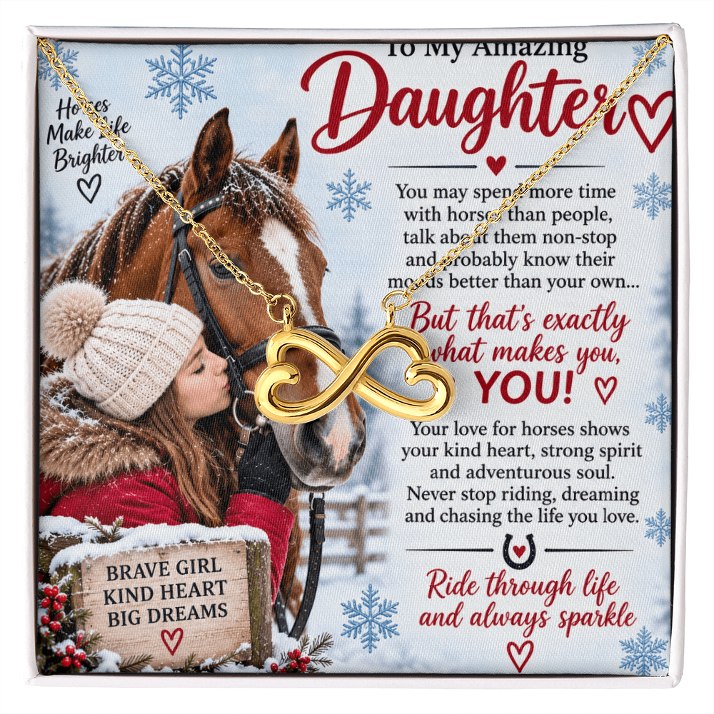 Horse Riding Daughter Gift Endless Love Necklace – Equestrian Gift for Her