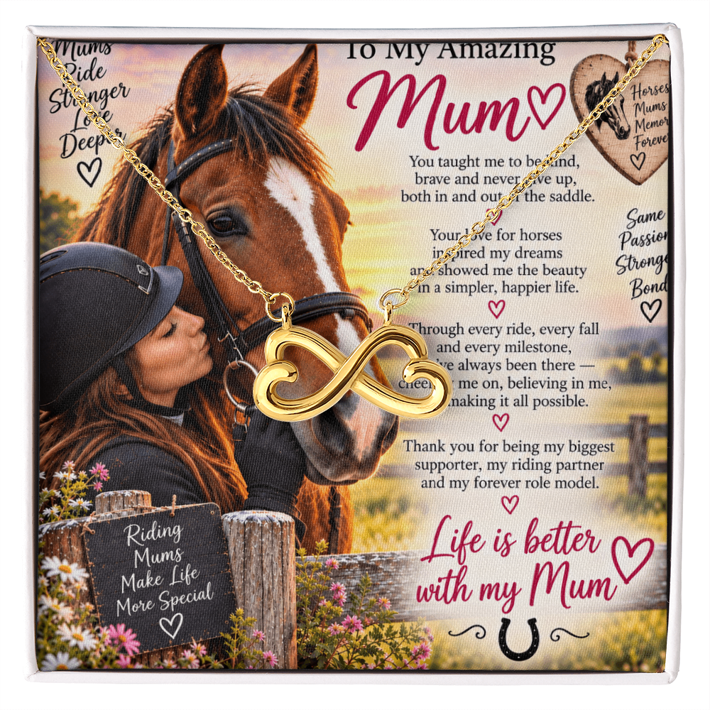 Horse Riding Mom Gift Endless Love Necklace – Equestrian Gift for Mum