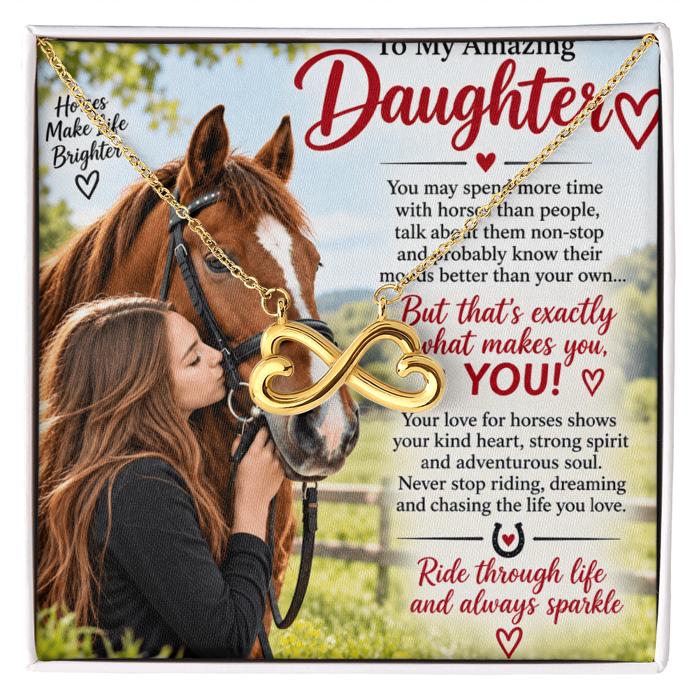 Horse Riding Daughter Gift Endless Love Necklace – Equestrian Gift for Her