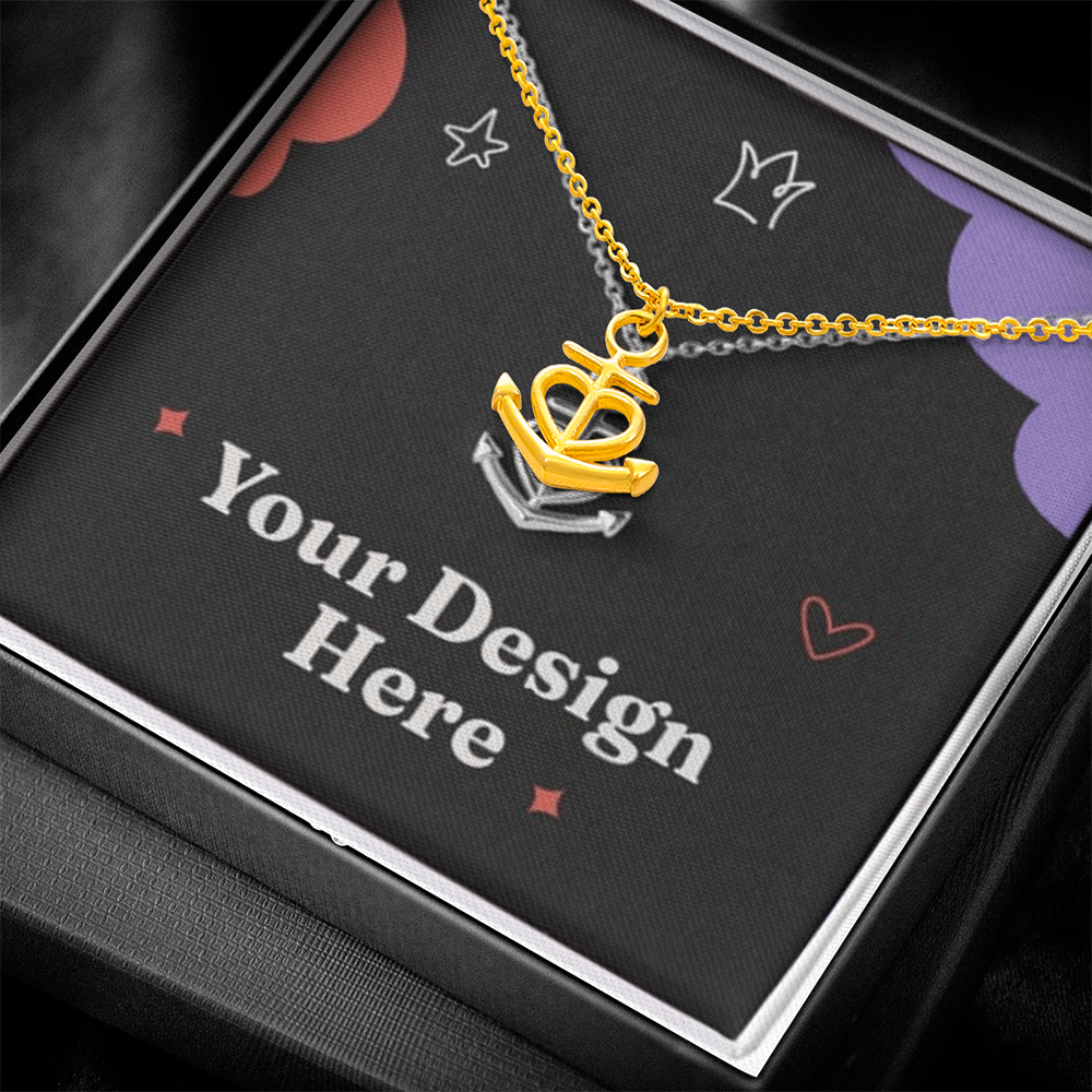 Elegant Anchor Pendant Necklace – Symbol of Strength & Stability