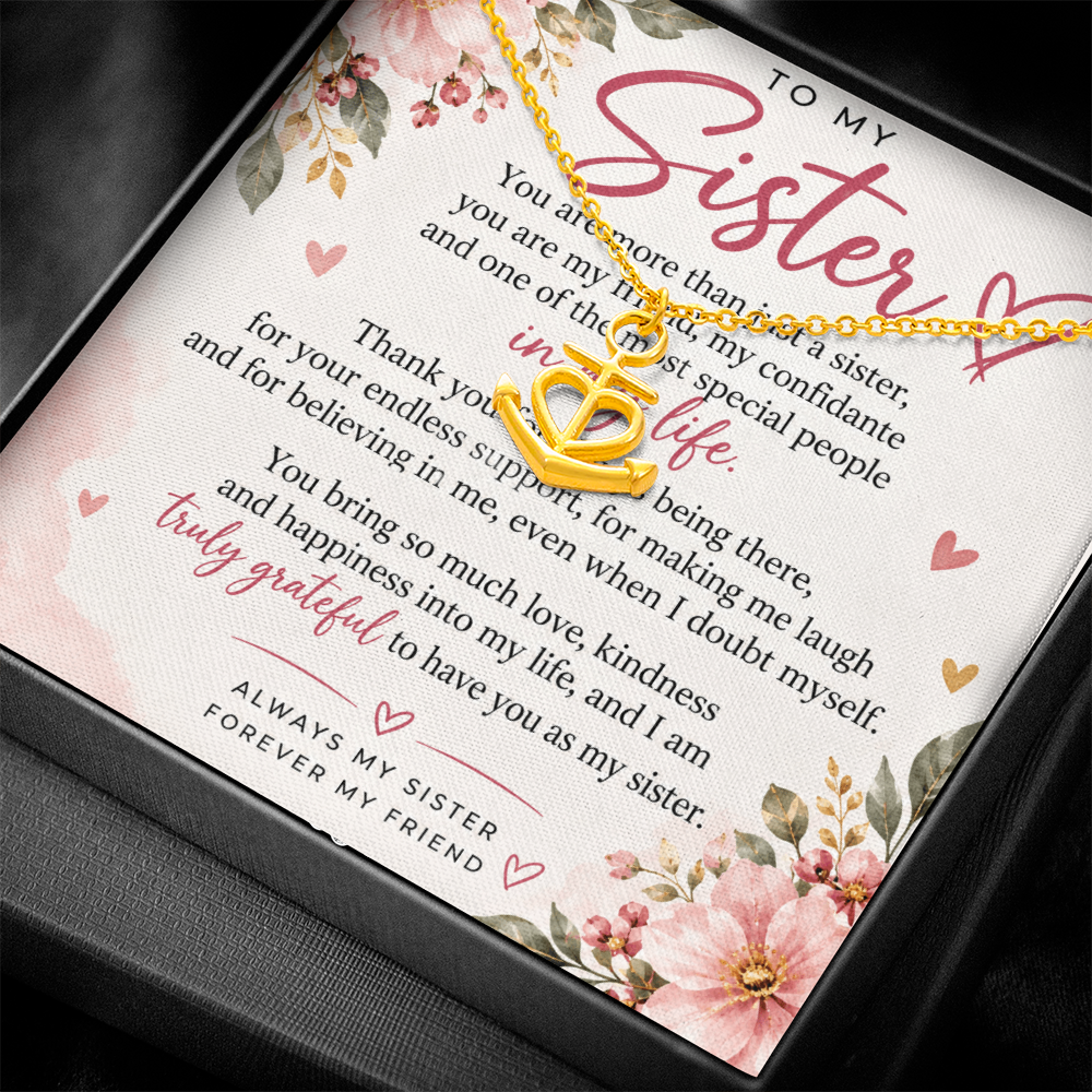 Sister Gift Anchor Pendant Necklace – Meaningful Jewellery for Her