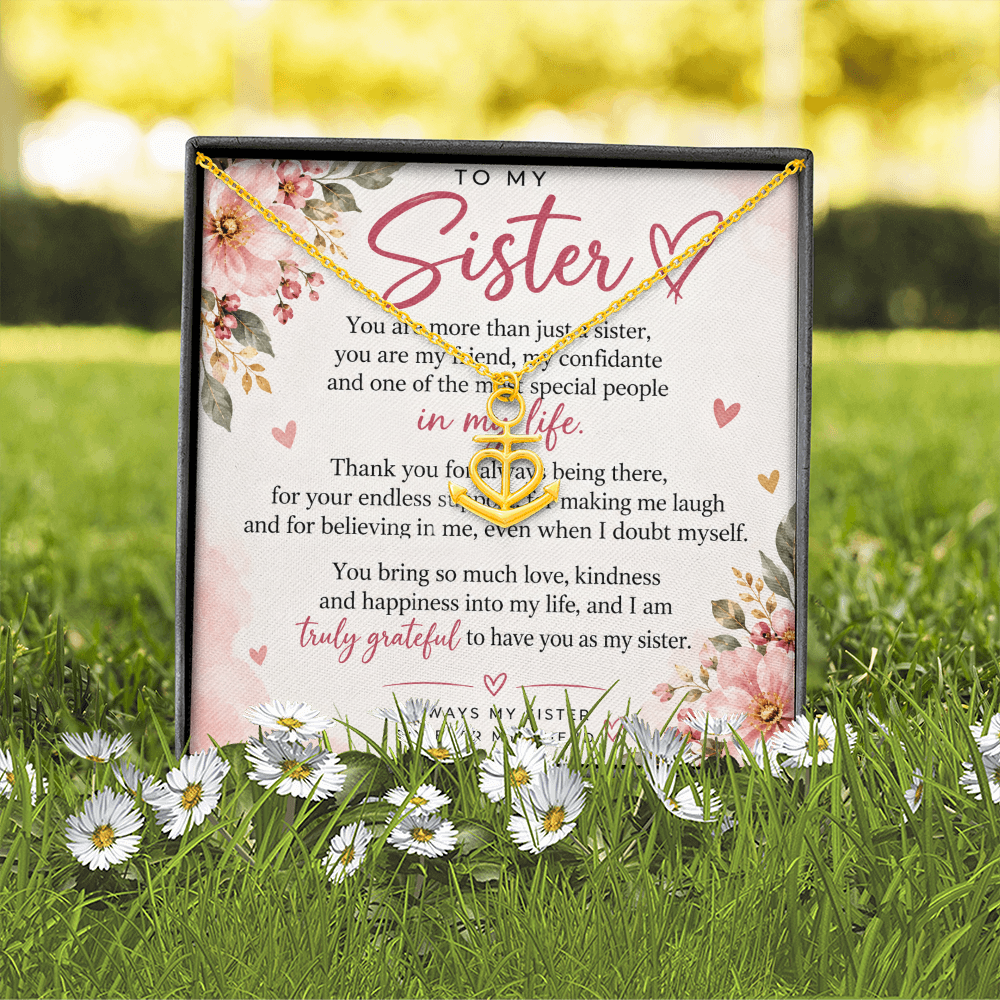 Sister Gift Anchor Pendant Necklace – Meaningful Jewellery for Her