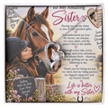 Horse Loving Sister Forever Love Necklace – Equestrian Gift for Sister