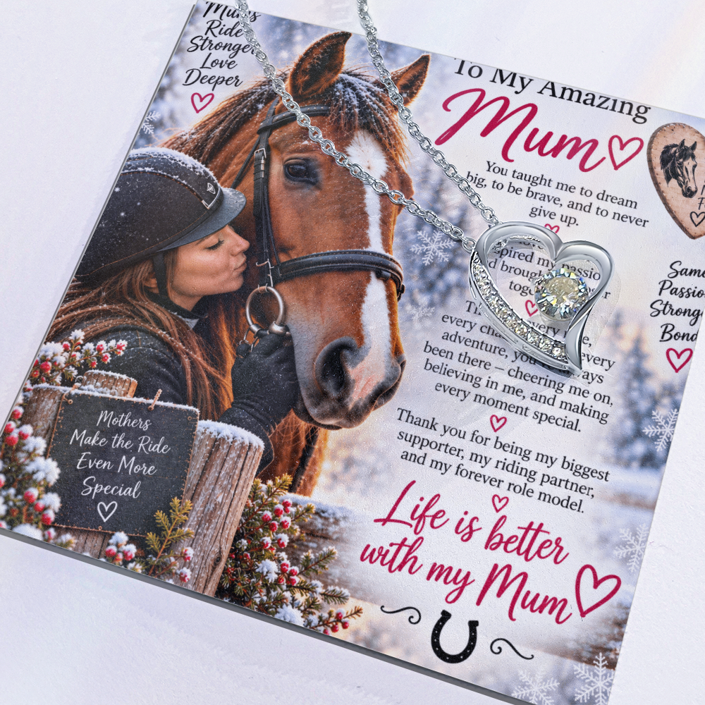 Horse Riding Mum Forever Love Necklace – Personalised Equestrian Gift for Mum