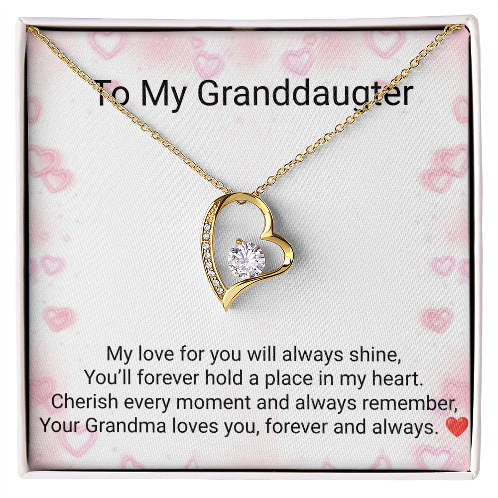 Granddaughter Forever Love Necklace – Heartfelt Gift from Grandma