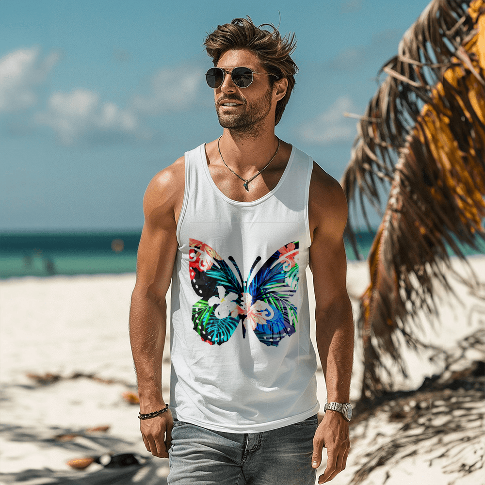 Unisex Jersey Tank Top with Front Print Design