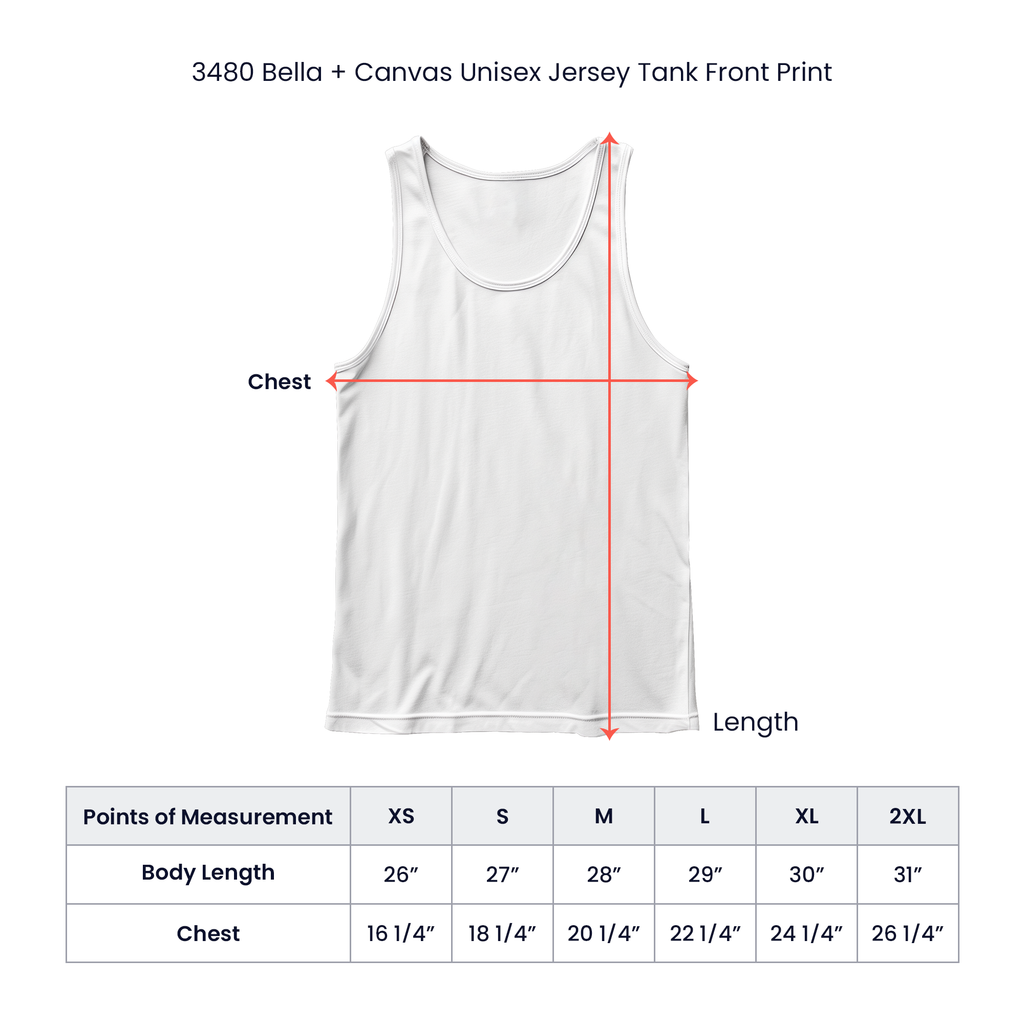 Unisex Jersey Tank Top with Front Print Design