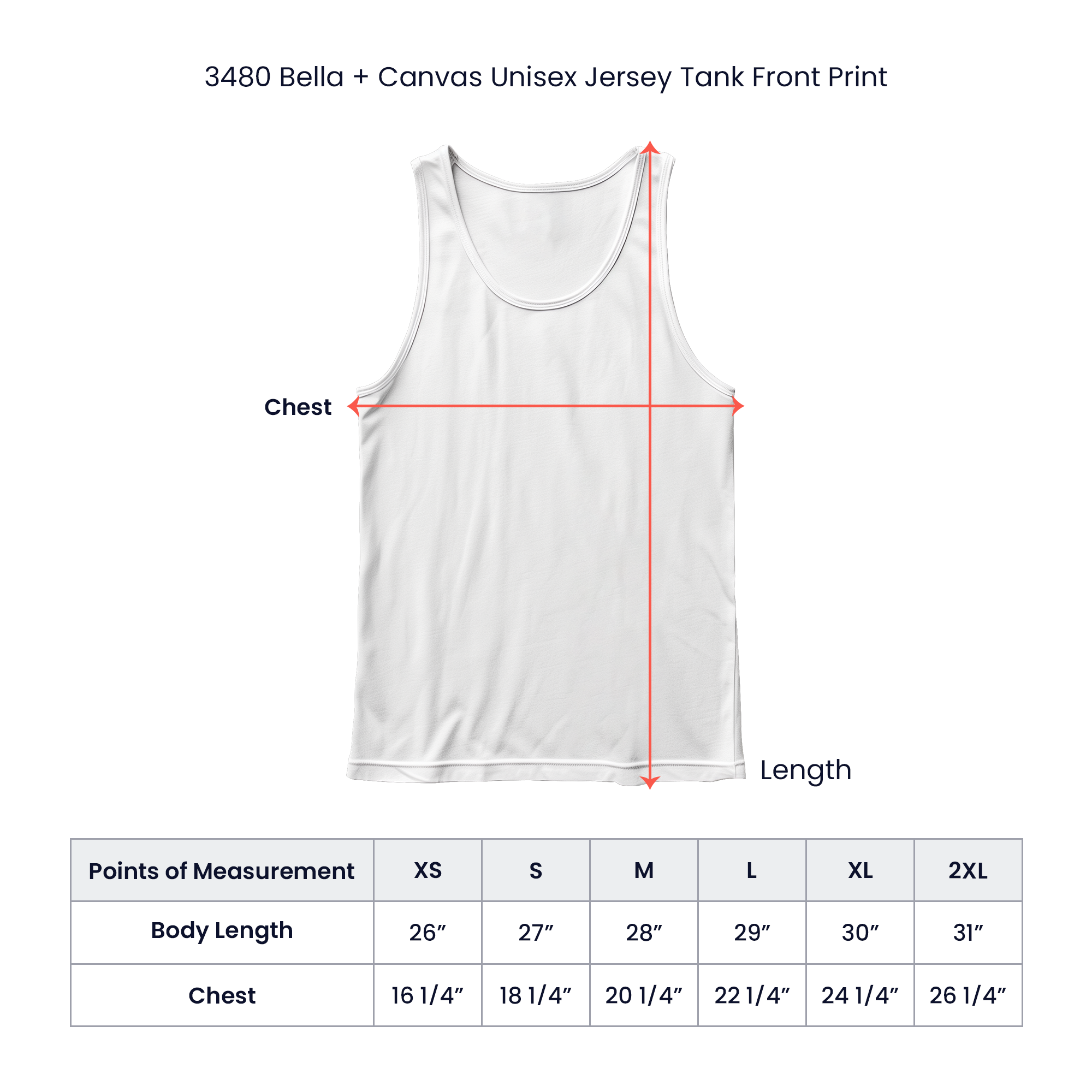 Unisex Jersey Tank Top with Front Print Design