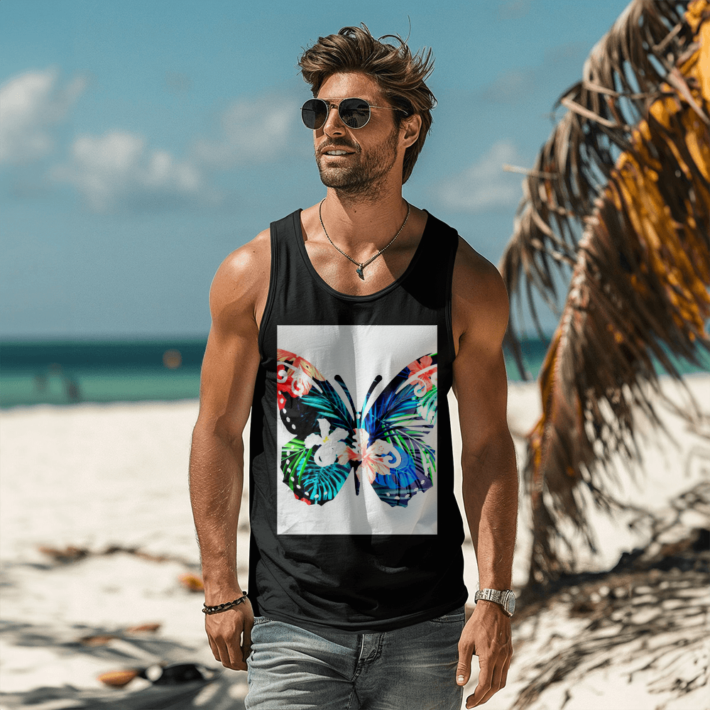 Unisex Jersey Tank Top with Front Print Design
