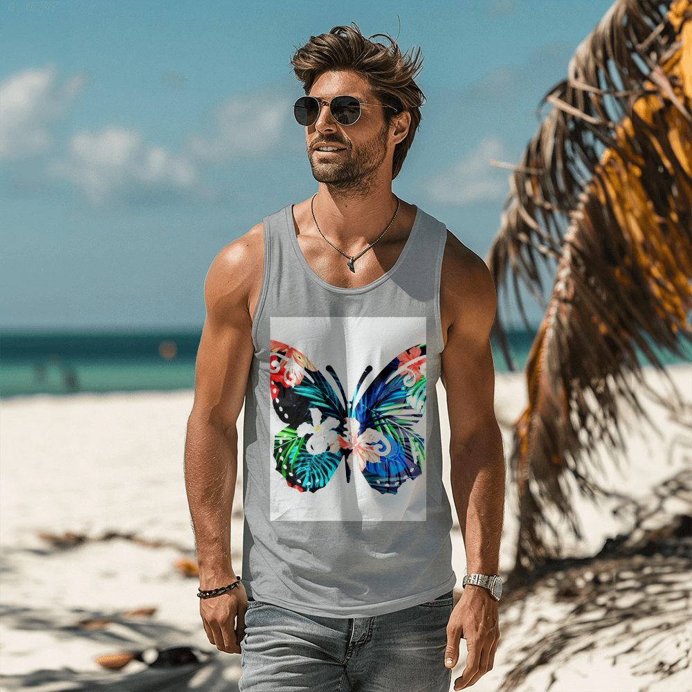 Unisex Jersey Tank Top with Front Print Design