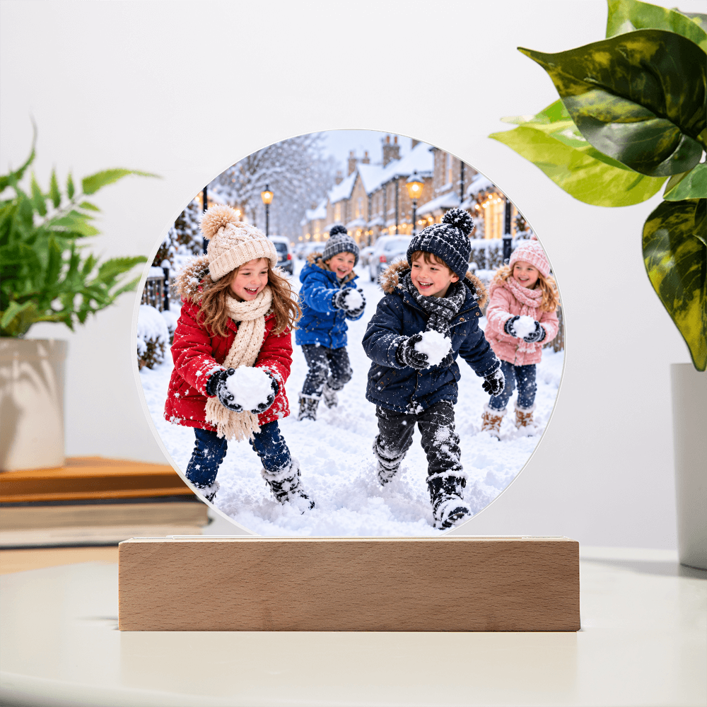 Personalised Round Acrylic Plaque – Custom Photo Keepsake Gift