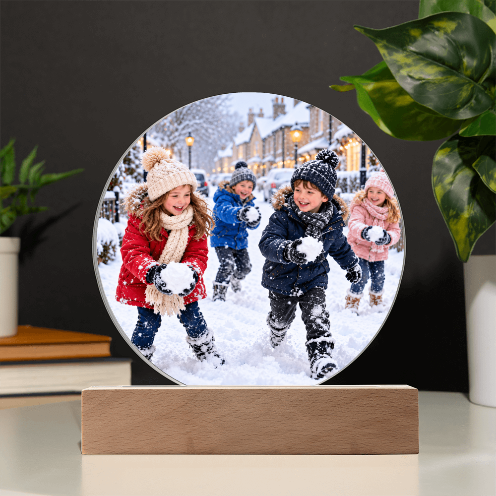 Personalised Round Acrylic Plaque – Custom Photo Keepsake Gift