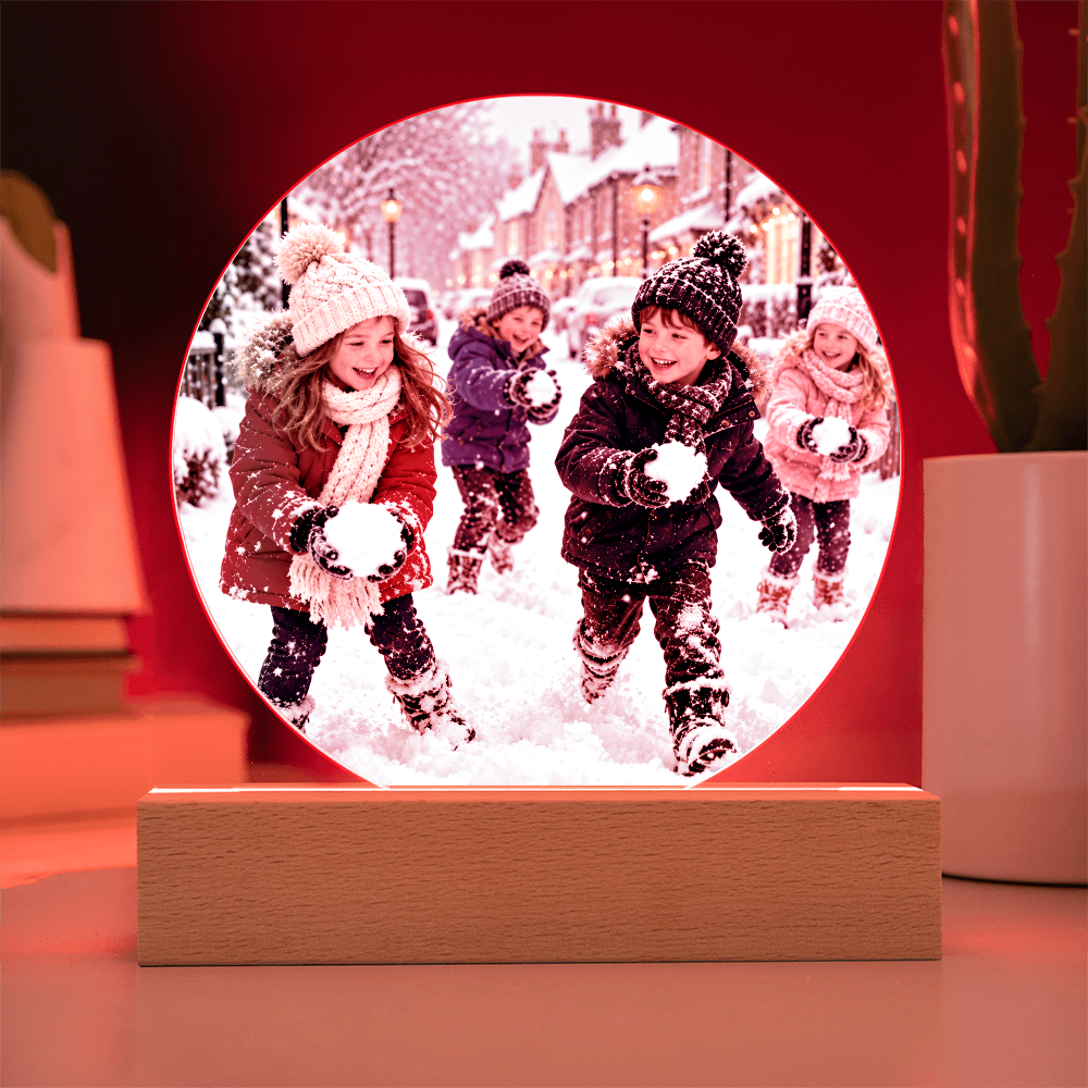Personalised Round Acrylic Plaque – Custom Photo Keepsake Gift