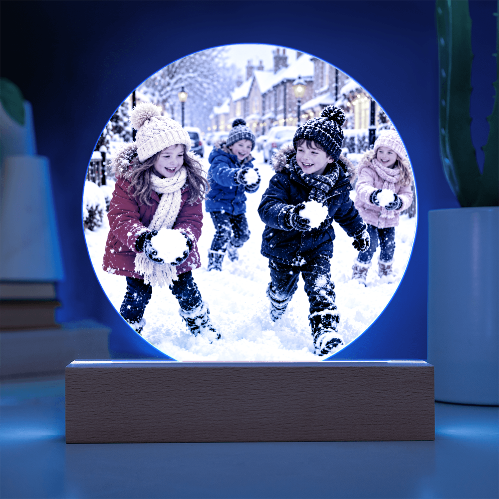 Personalised Round Acrylic Plaque – Custom Photo Keepsake Gift