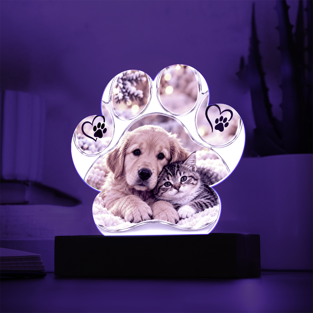 Personalised Acrylic Paw Plaque – Dog and Cat Lover Gift
