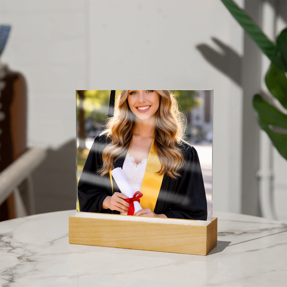 Personalized Graduation LED Acrylic Plaque – Photo Gift for Daughter or Son