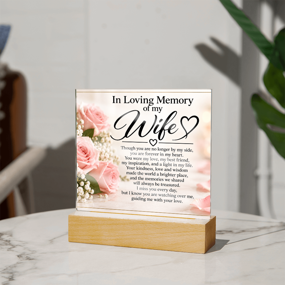 Wife Memorial Acrylic Plaque – In Loving Memory Tribute