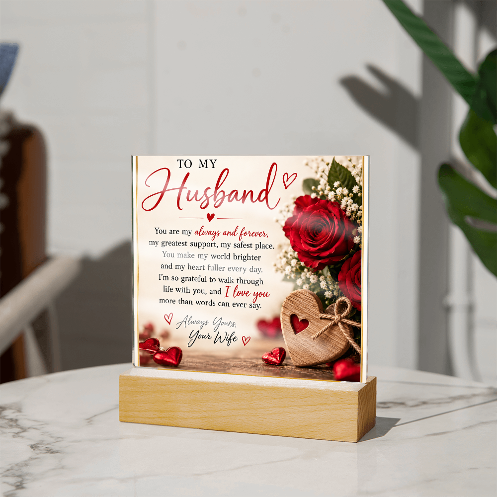 Personalised Acrylic Plaque for Husband – Romantic Gift from Wife