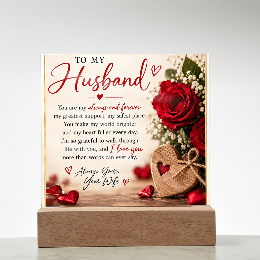 Personalised Acrylic Plaque for Husband – Romantic Gift from Wife