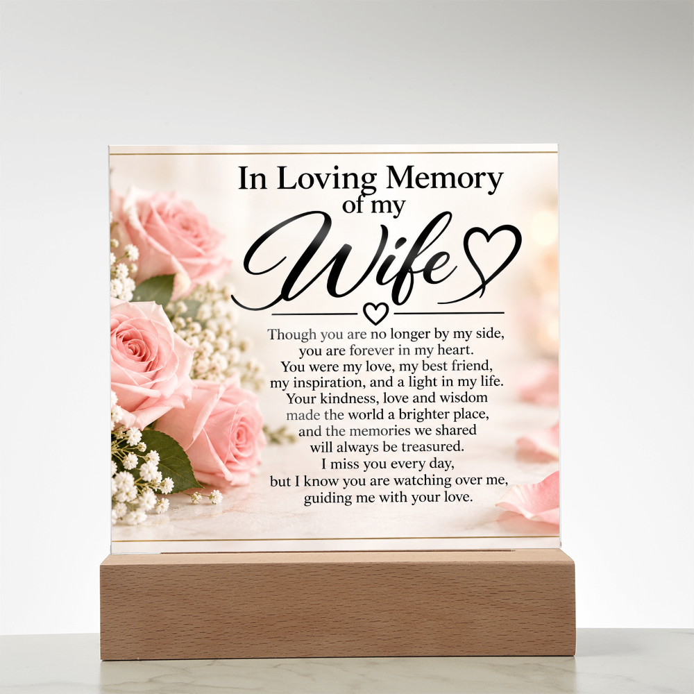 Wife Memorial Acrylic Plaque – In Loving Memory Tribute