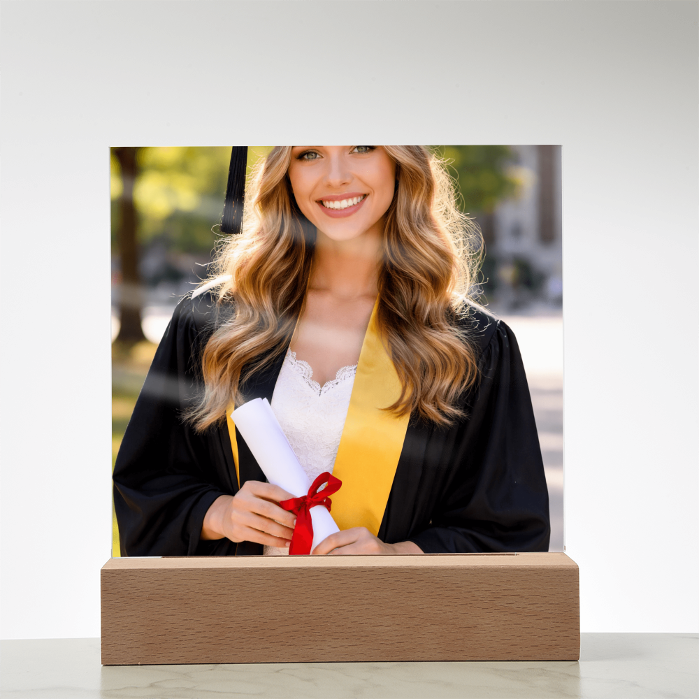 Personalized Graduation LED Acrylic Plaque – Photo Gift for Daughter or Son
