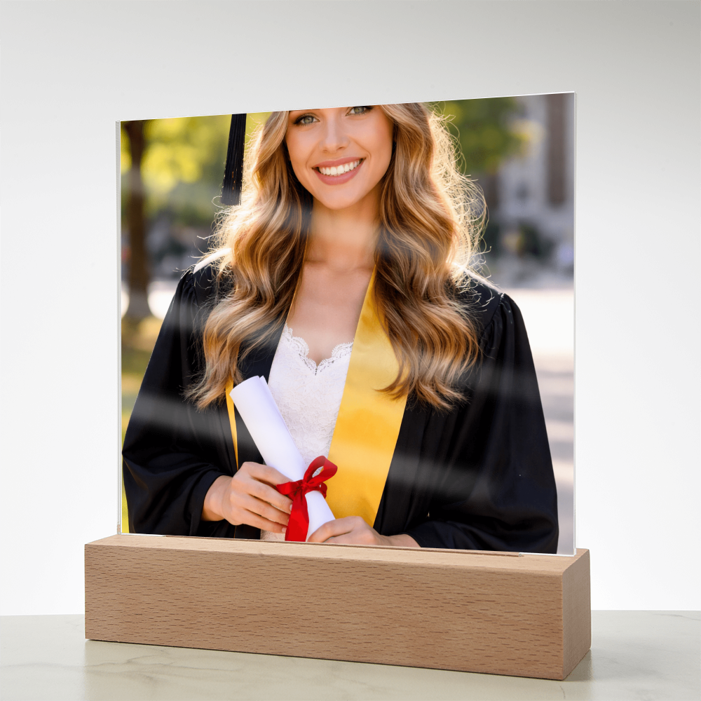 Personalized Graduation LED Acrylic Plaque – Photo Gift for Daughter or Son