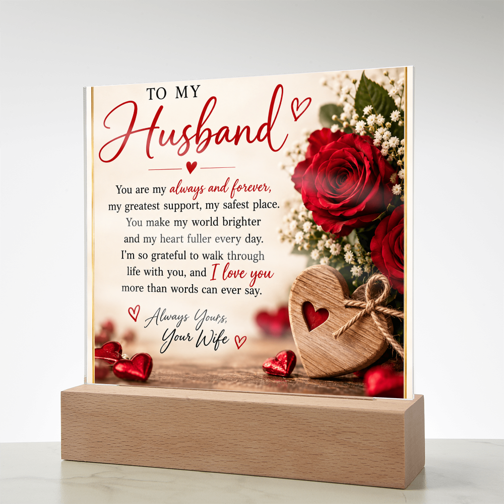 Personalised Acrylic Plaque for Husband – Romantic Gift from Wife