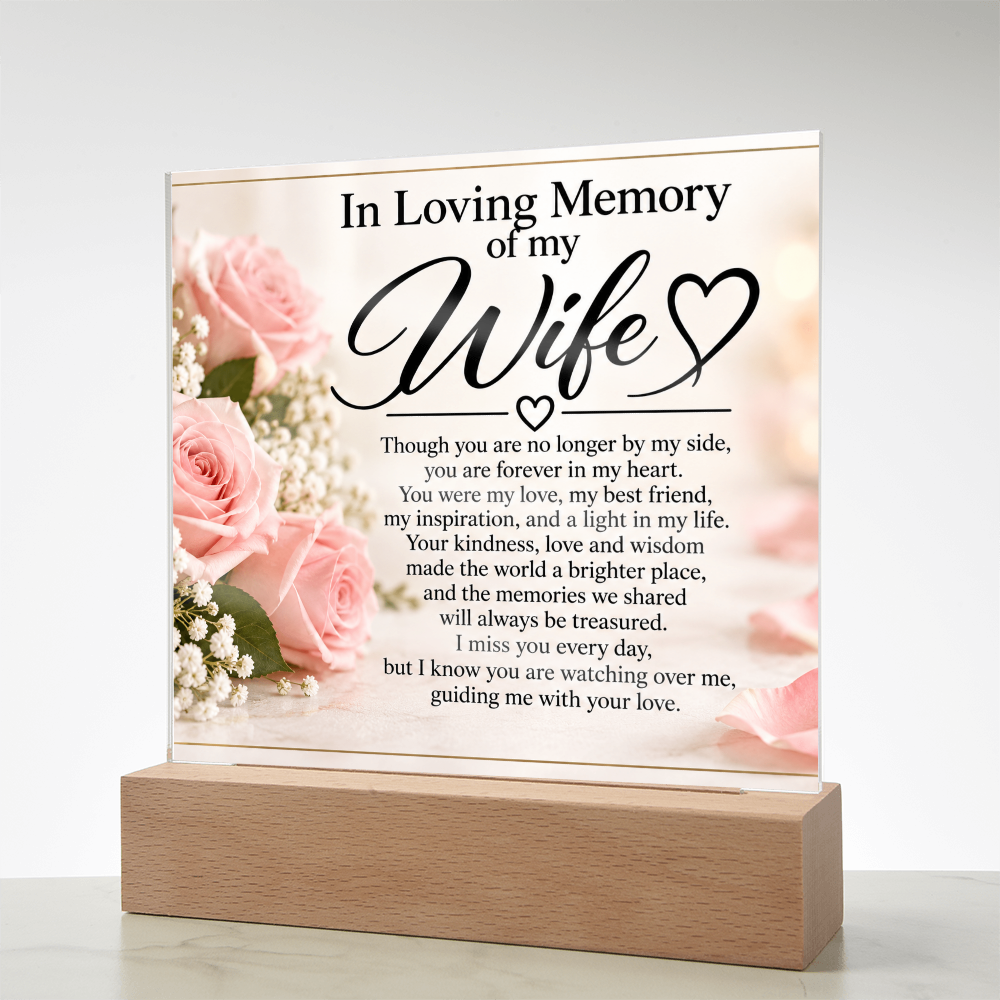 Wife Memorial Acrylic Plaque – In Loving Memory Tribute
