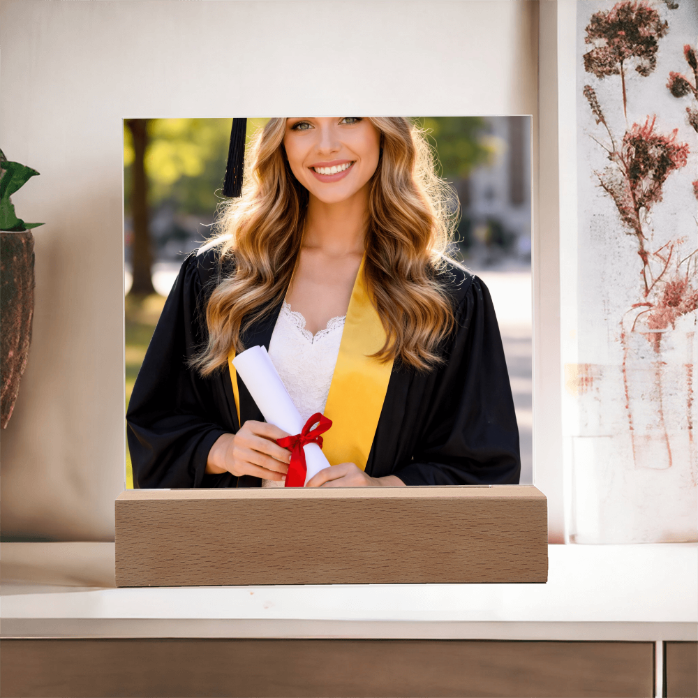 Personalized Graduation LED Acrylic Plaque – Photo Gift for Daughter or Son