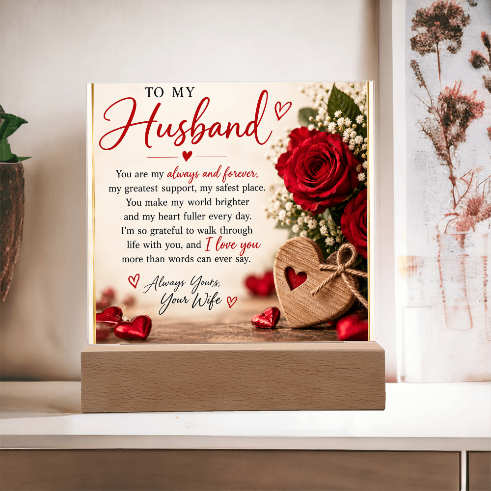 Personalised Acrylic Plaque for Husband – Romantic Gift from Wife