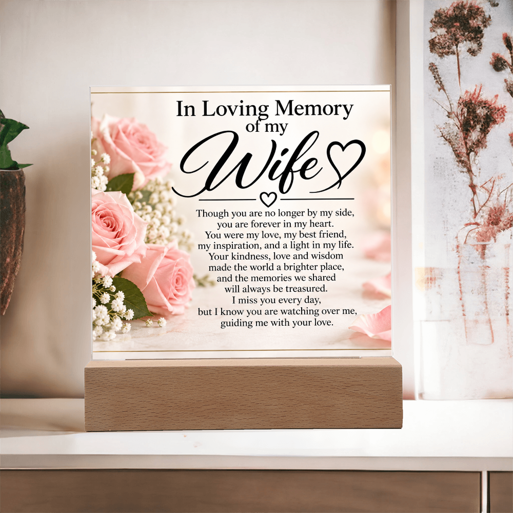 Wife Memorial Acrylic Plaque – In Loving Memory Tribute