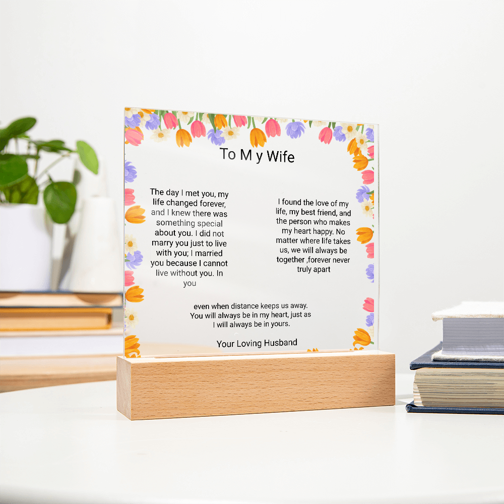 Wife's Gift – Personalised Acrylic Plaque | Romantic Birthday & Anniversary Keepsake