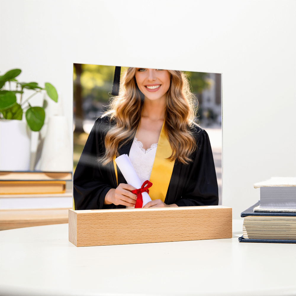 Personalized Graduation LED Acrylic Plaque – Photo Gift for Daughter or Son