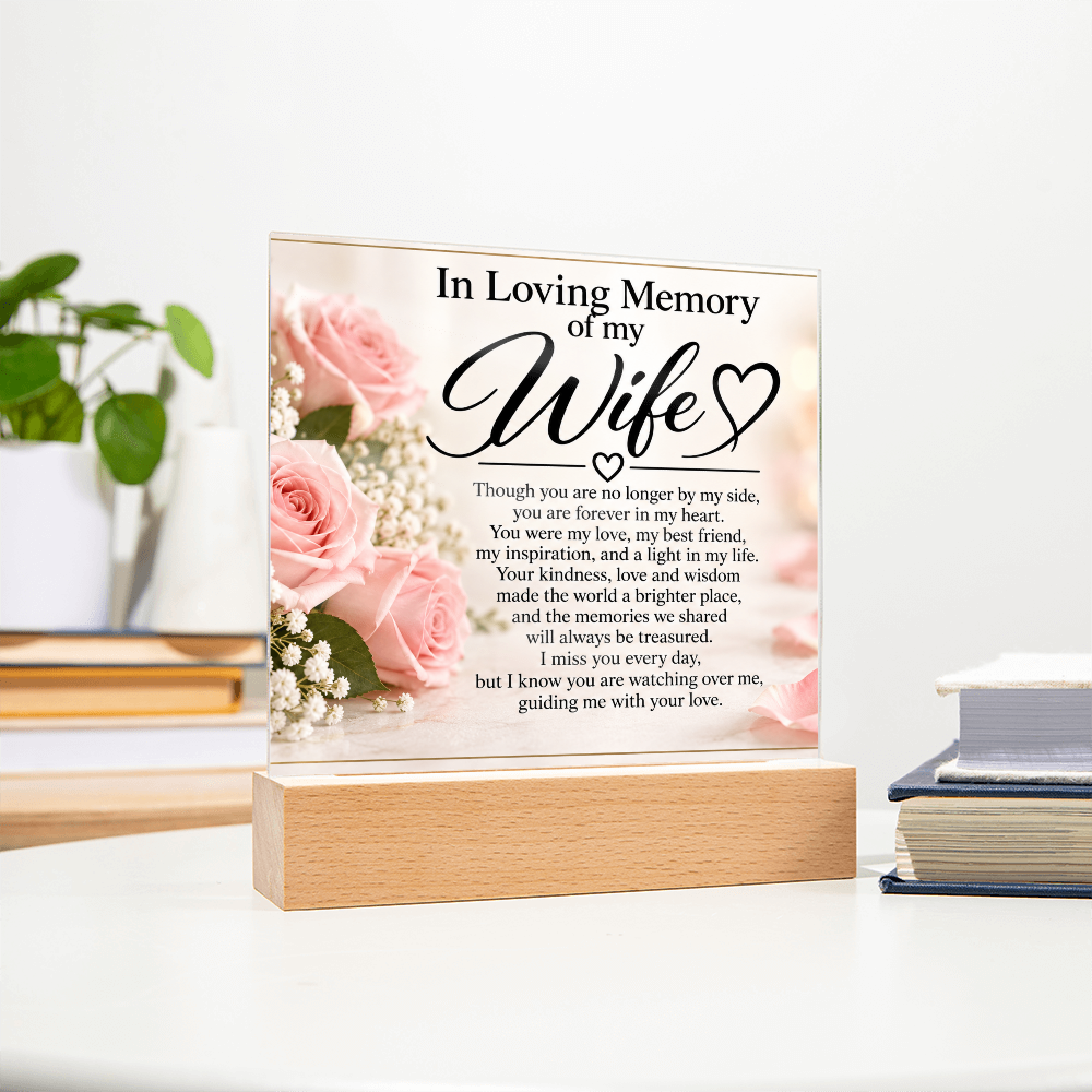 Wife Memorial Acrylic Plaque – In Loving Memory Tribute