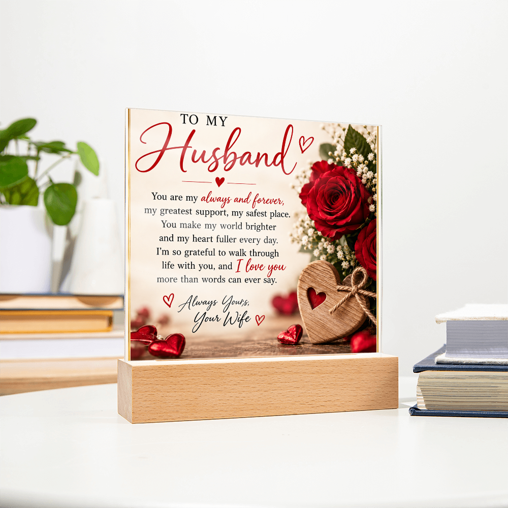 Personalised Acrylic Plaque for Husband – Romantic Gift from Wife