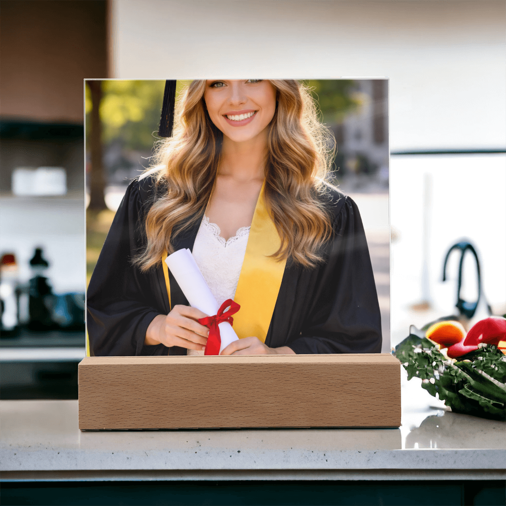 Personalized Graduation LED Acrylic Plaque – Photo Gift for Daughter or Son