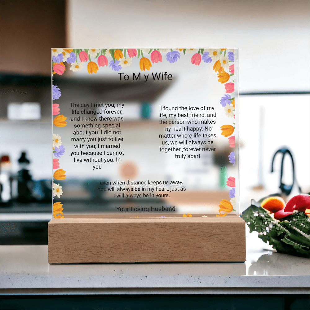 Wife's Gift – Personalised Acrylic Plaque | Romantic Birthday & Anniversary Keepsake